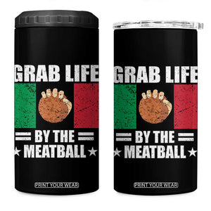 Funny Meatball 4 in 1 Can Cooler Tumbler Italian Food Italy Flag TS10 One Size: 16 oz Black Print Your Wear