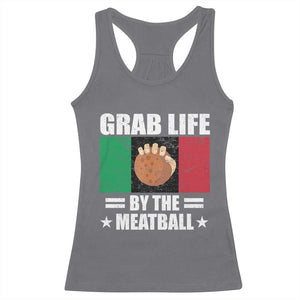 Funny Meatball Racerback Tank Top Italian Food Italy Flag TS10 Charcoal Print Your Wear
