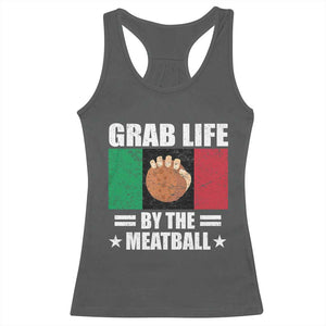 Funny Meatball Racerback Tank Top Italian Food Italy Flag TS10 Dark Heather Print Your Wear