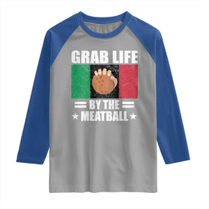 Funny Meatball Raglan Shirt Italian Food Italy Flag TS10 Sport Gray Royal Print Your Wear