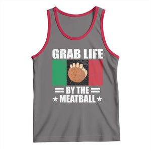 Funny Meatball Tank Top Italian Food Italy Flag TS10 Deep Heather Red Print Your Wear