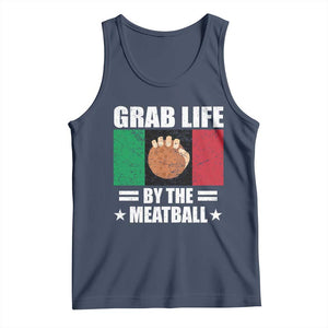 Funny Meatball Tank Top Italian Food Italy Flag TS10 Navy Print Your Wear