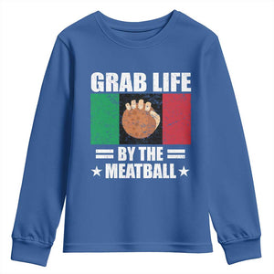 Funny Meatball Youth Sweatshirt Italian Food Italy Flag TS10 Royal Blue Print Your Wear