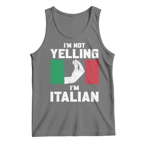 Funny Italian Tank Top Im Not Yelling Im Italian Italy Flag TS10 Black Heather Print Your Wear