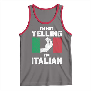 Funny Italian Tank Top Im Not Yelling Im Italian Italy Flag TS10 Deep Heather Red Print Your Wear