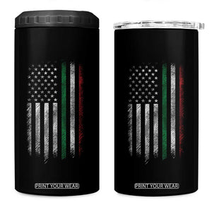 Italian American Flag 4 in 1 Can Cooler Tumbler Retro Italy Flag Italian Family TS10 One Size: 16 oz Black Print Your Wear