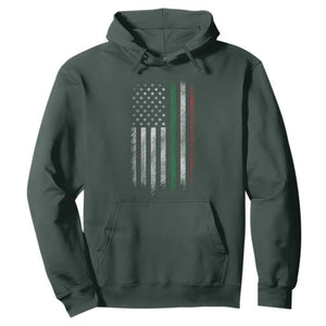 Italian American Flag Hoodie Retro Italy Flag Italian Family TS10 Dark Forest Green Print Your Wear