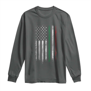 Italian American Flag Long Sleeve Shirt Retro Italy Flag Italian Family TS10 Dark Heather Print Your Wear