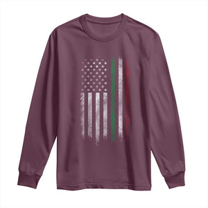 Italian American Flag Long Sleeve Shirt Retro Italy Flag Italian Family TS10 Maroon Print Your Wear