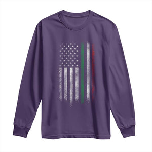 Italian American Flag Long Sleeve Shirt Retro Italy Flag Italian Family TS10 Purple Print Your Wear