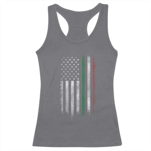 Italian American Flag Racerback Tank Top Retro Italy Flag Italian Family TS10 Charcoal Print Your Wear