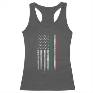 Italian American Flag Racerback Tank Top Retro Italy Flag Italian Family TS10 Dark Heather Print Your Wear