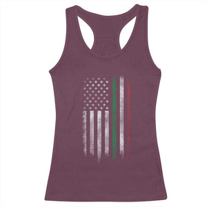 Italian American Flag Racerback Tank Top Retro Italy Flag Italian Family TS10 Maroon Print Your Wear