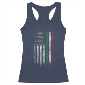 Italian American Flag Racerback Tank Top Retro Italy Flag Italian Family TS10 Navy Print Your Wear