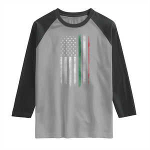 Italian American Flag Raglan Shirt Retro Italy Flag Italian Family TS10 Sport Gray Black Print Your Wear