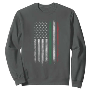 Italian American Flag Sweatshirt Retro Italy Flag Italian Family TS10 Dark Heather Print Your Wear