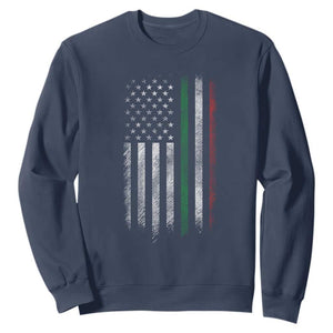 Italian American Flag Sweatshirt Retro Italy Flag Italian Family TS10 Navy Print Your Wear