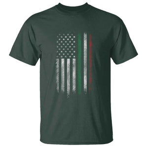 Italian American Flag T Shirt Retro Italy Flag Italian Family TS10 Dark Forest Green Print Your Wear