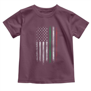 Italian American Flag Toddler T Shirt Retro Italy Flag Italian Family TS10 Maroon Print Your Wear