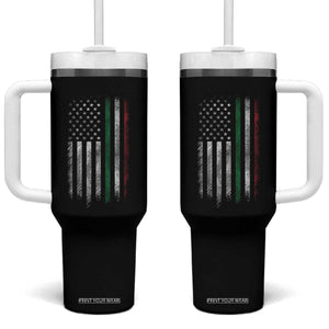 Italian American Flag Tumbler With Handle Retro Italy Flag Italian Family TS10 One Size: 40 oz Black Print Your Wear
