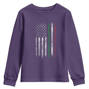 Italian American Flag Youth Sweatshirt Retro Italy Flag Italian Family TS10 Purple Print Your Wear