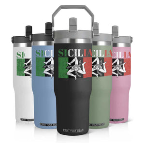 Italian Flag Flip Straw Tumbler Pisa Tower Colosseum Classic Scooter Retro TS10 Print Your Wear