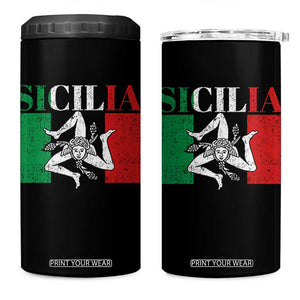 Italian Flag 4 in 1 Can Cooler Tumbler Pisa Tower Colosseum Classic Scooter Retro TS10 One Size: 16 oz Black Print Your Wear