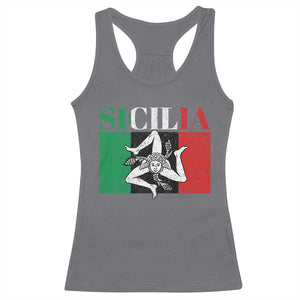 Italian Flag Racerback Tank Top Pisa Tower Colosseum Classic Scooter Retro TS10 Charcoal Print Your Wear