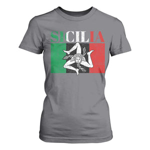 Italian Flag T Shirt For Women Pisa Tower Colosseum Classic Scooter Retro TS10 Charcoal Print Your Wear