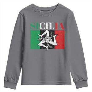 Italian Flag Youth Sweatshirt Pisa Tower Colosseum Classic Scooter Retro TS10 Charcoal Print Your Wear