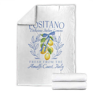 Positano Italy Throw Blanket Amalfi Coast Italian Lemons Town Italy Vacation TS10 White Print Your Wear