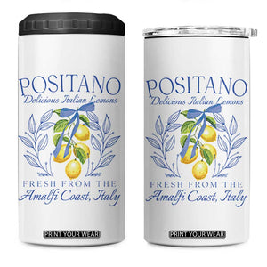 Positano Italy 4 in 1 Can Cooler Tumbler Amalfi Coast Italian Lemons Town Italy Vacation TS10 One Size: 16 oz White Print Your Wear