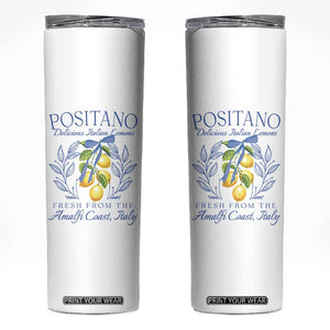 Positano Italy Skinny Tumbler Amalfi Coast Italian Lemons Town Italy Vacation TS10 White Print Your Wear