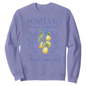 Positano Italy Sweatshirt Amalfi Coast Italian Lemons Town Italy Vacation TS10 Violet Print Your Wear
