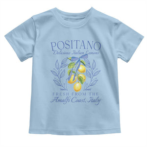 Positano Italy Toddler T Shirt Amalfi Coast Italian Lemons Town Italy Vacation TS10 Light Blue Print Your Wear