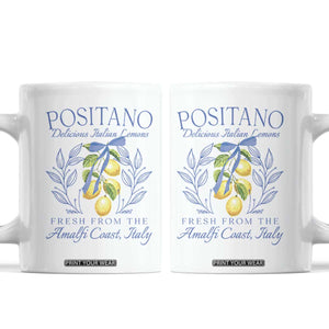 Positano Italy Coffee Mug Amalfi Coast Italian Lemons Town Italy Vacation TS10 White Print Your Wear