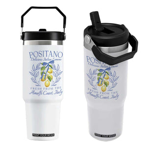 Positano Italy Flip Straw Tumbler Amalfi Coast Italian Lemons Town Italy Vacation TS10 One Size: 30 oz White Print Your Wear