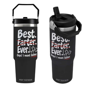 Retro Dad Worlds Best Farter I Mean Father Flip Straw Tumbler Funny Gag Gift Birthday Husband Dad Fathers Day