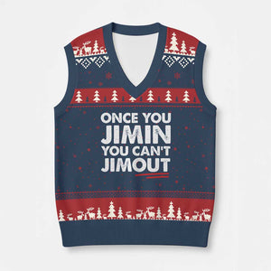 Once You Jimin You Cant Jimout V-Neck Knit Sweater Vest