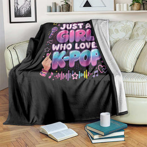 Kpop Lover Throw Blanket Just a Girl Who Loves K-Pop Korean Music