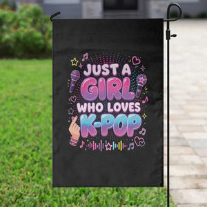 Kpop Lover Garden Flag Just a Girl Who Loves K-Pop Korean Music