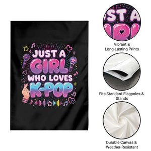 Kpop Lover Garden Flag Just a Girl Who Loves K-Pop Korean Music