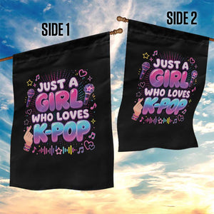Kpop Lover Garden Flag Just a Girl Who Loves K-Pop Korean Music