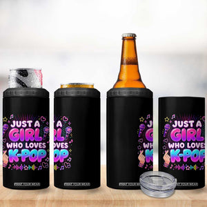 Kpop Lover 4 in 1 Can Cooler Tumbler Just a Girl Who Loves K-Pop Korean Music