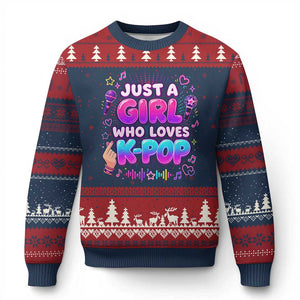 Kpop Lover Ugly Christmas Sweater Just a Girl Who Loves K-Pop Korean Music