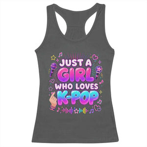 Kpop Lover Racerback Tank Top Just a Girl Who Loves K-Pop Korean Music