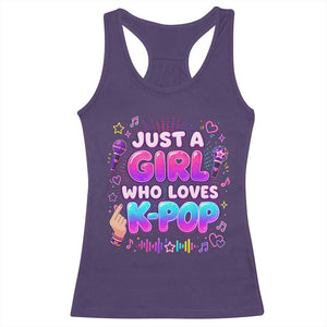 Kpop Lover Racerback Tank Top Just a Girl Who Loves K-Pop Korean Music