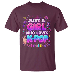 Kpop Lover T Shirt Just a Girl Who Loves K-Pop Korean Music