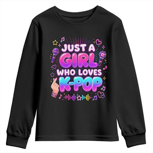 Kpop Lover Youth Sweatshirt Just a Girl Who Loves K-Pop Korean Music