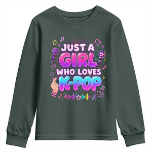 Kpop Lover Youth Sweatshirt Just a Girl Who Loves K-Pop Korean Music